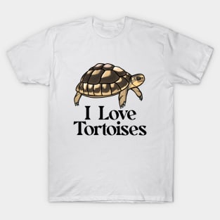 I Love Tortoises, Black, for Tortoise Lovers T-Shirt